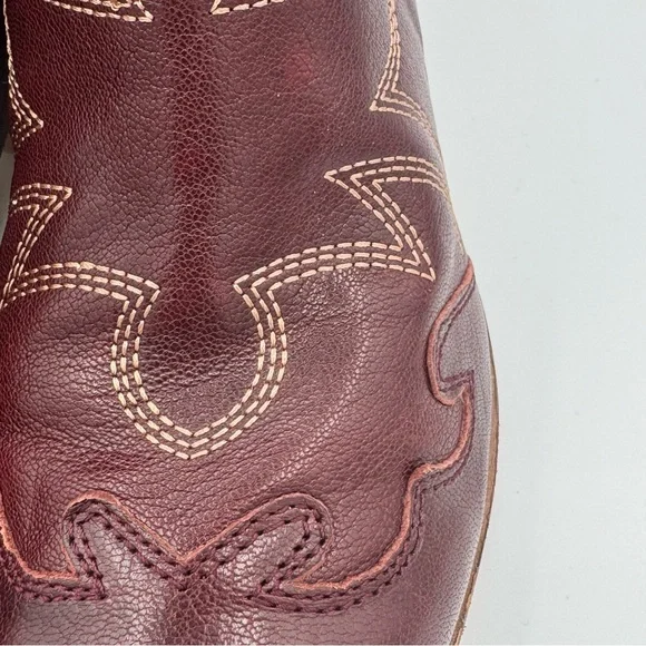 Chinese Laundry Fiona Ankle Western Cowgirl Leather Boots Intricate Stitching - Picture 7 of 12